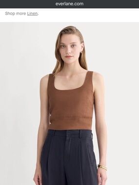 Everlane Cropped Square-Neck Tank Top - Rust